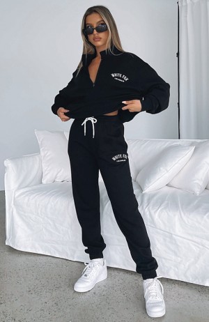 Black White Fox About That Time Women's Sweatpants | EWZB-20948