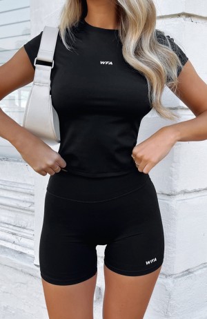 Black White Fox Always A Winner High Waisted Women's Shorts | AIDV-30814