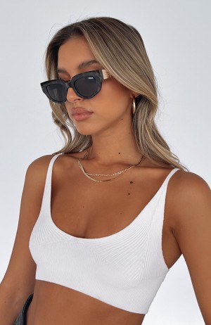 Black White Fox Amalfi Women's Sunglasses | ULGW-65170