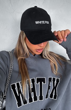 Black White Fox Time To Travel Women's Hats | GYEH-62758