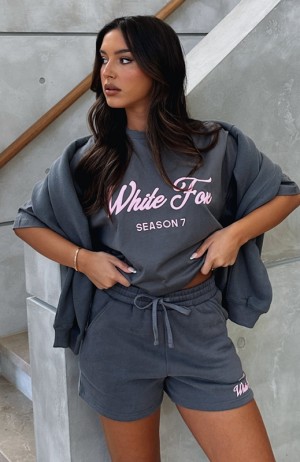 Grey White Fox Season 7 Oversized Women's T Shirts | TWPL-03785