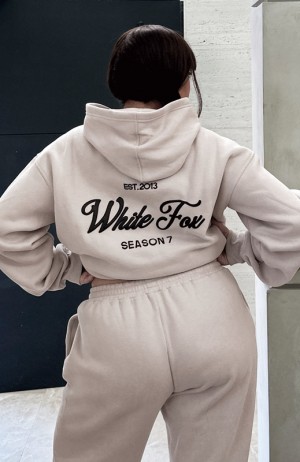 Grey White Fox Season 7 Oversized Women's Hoodie | QKMX-02593