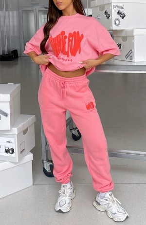 Pink White Fox Archive 6.0 Women's Sweatpants | PGCH-93426