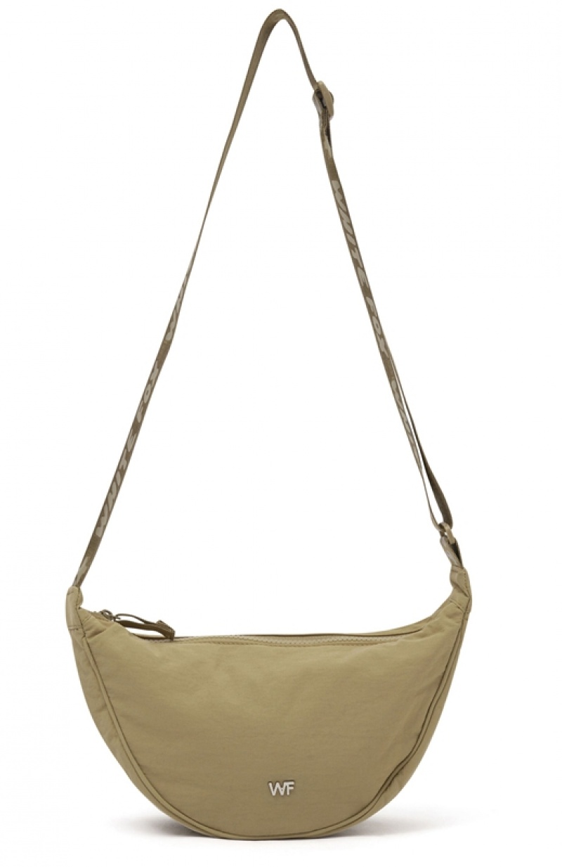 Beige White Fox Bestie  Women's Crossbody Bag | WVOQ-01426