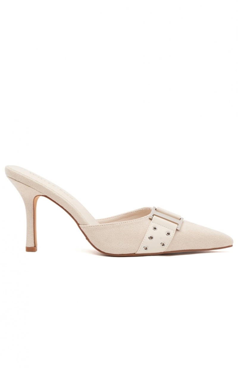 Beige White Fox Fitzroy Women's Heels | WQZR-54917