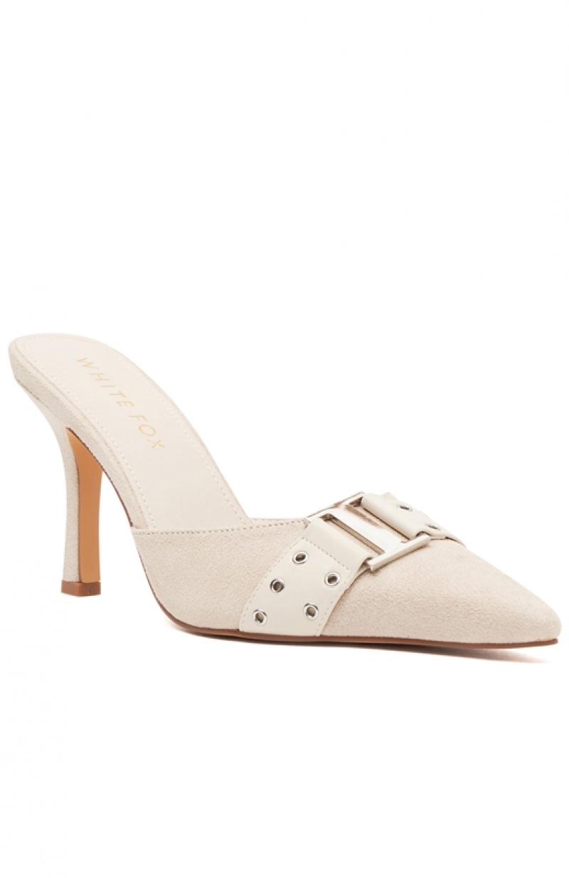 Beige White Fox Fitzroy Women's Heels | WQZR-54917