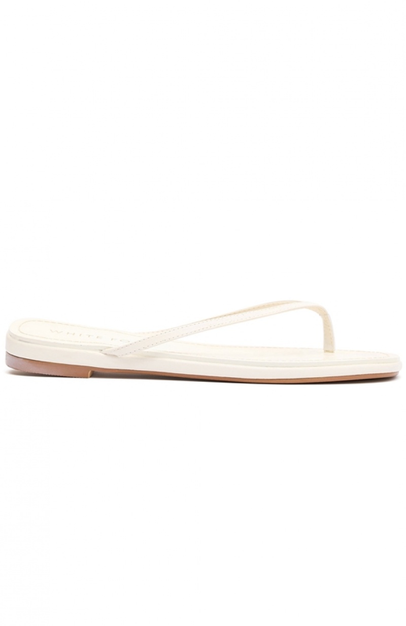 Beige White Fox Roma Thong Women's Sandals | DKYF-39754