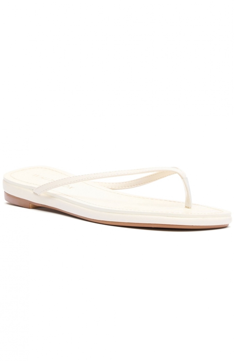 Beige White Fox Roma Thong Women's Sandals | DKYF-39754