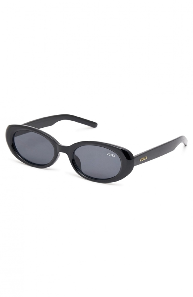 Black White Fox Amalie Women's Sunglasses | JOSP-94718