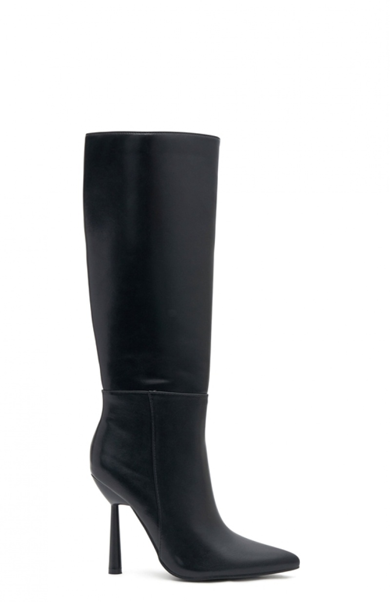 Black White Fox Amelia Knee Women's High Boots | SHNL-12970