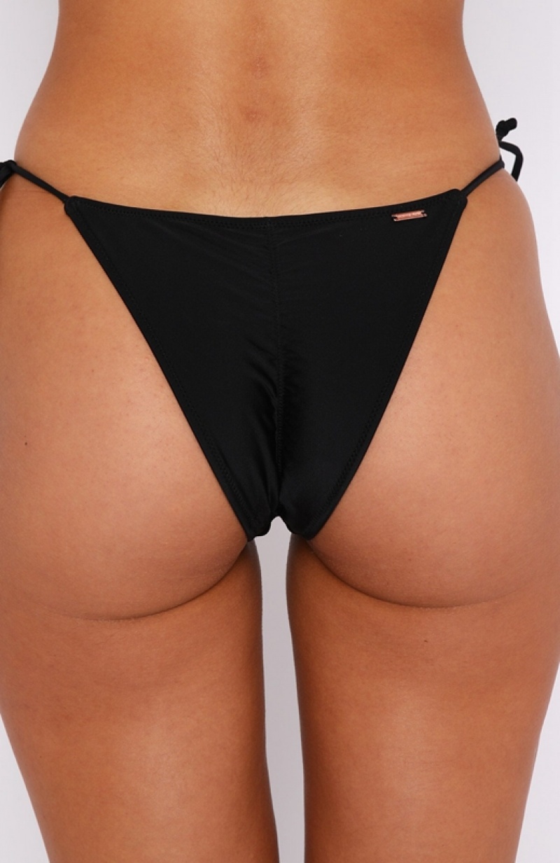 Black White Fox Cabo Women's Bikini Bottoms | QNOS-07159