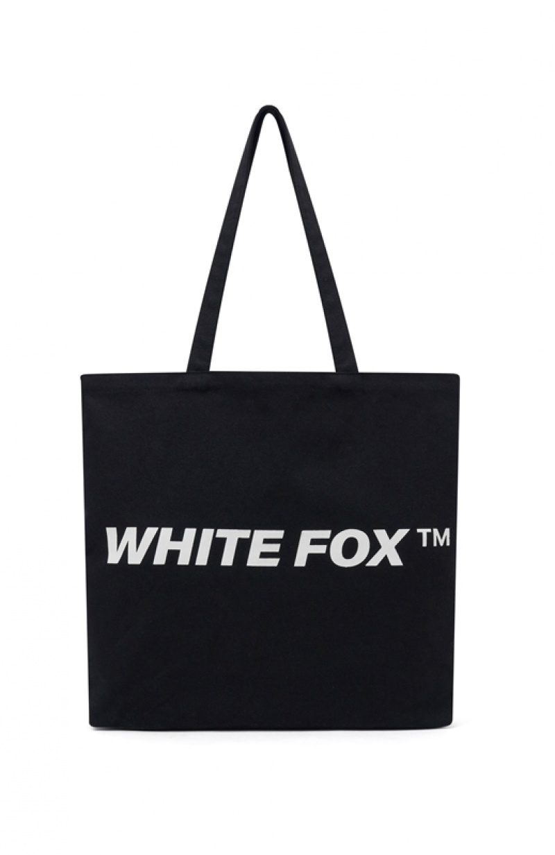 Black White Fox Essential Women's Tote Bag | NWLT-81567