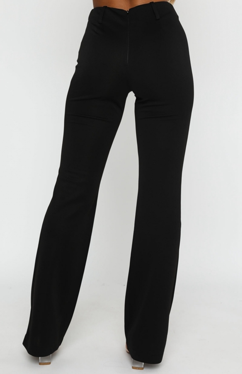 Black White Fox Fearless Women's Pants | BSUH-30258