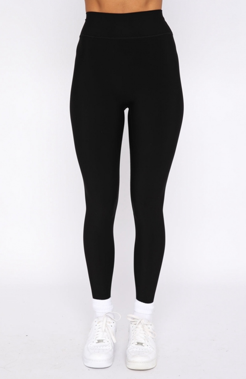 Black White Fox Go Getter High Waisted Women's Leggings | YIDH-81047