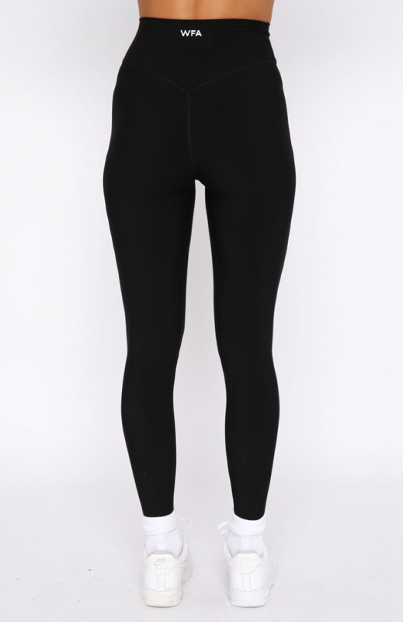 Black White Fox Go Getter High Waisted Women's Leggings | YIDH-81047