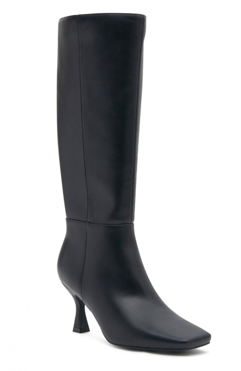 Black White Fox Johnson Knee Women's High Boots | AQHO-43920