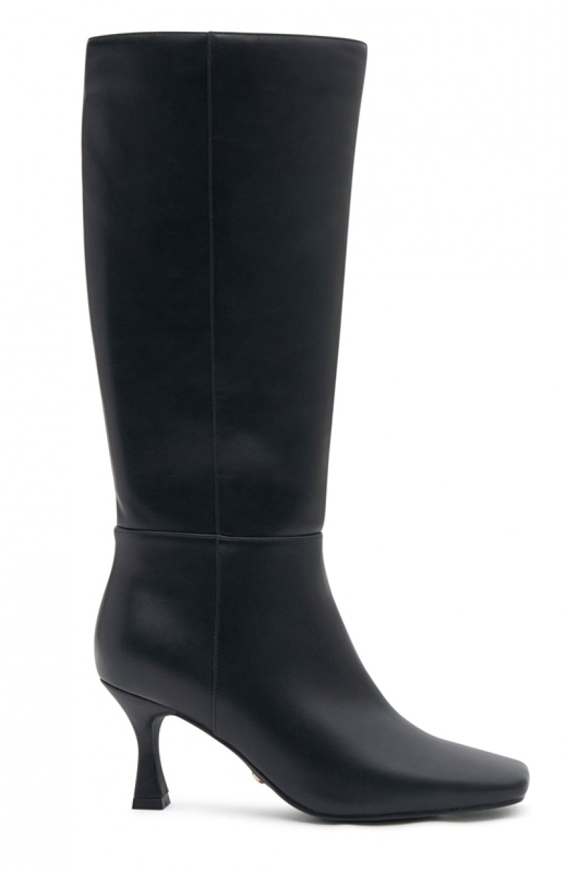 Black White Fox Johnson Knee Women's High Boots | AQHO-43920