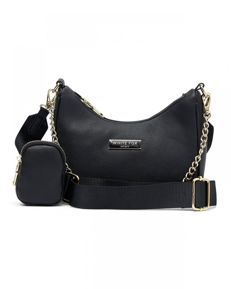 Black White Fox Keep Showing Women's Crossbody Bag | UVDX-91457