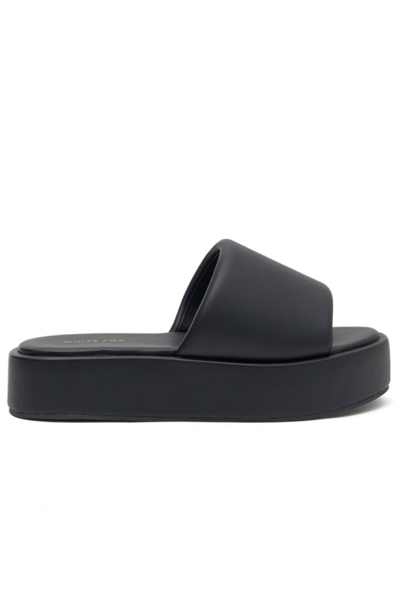 Black White Fox Matea Platform Women's Slides | CTLN-42189