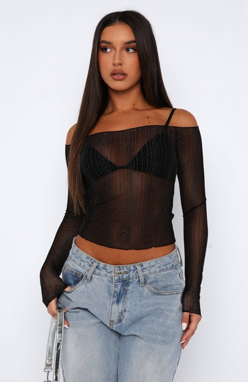 Black White Fox Nothing Was The Same Long Sleeve Crop Women's Tops | RGYQ-18325