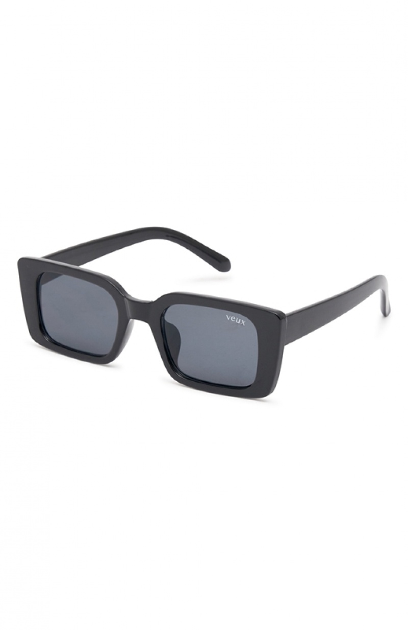 Black White Fox Roberta Women's Sunglasses | HUTO-93754