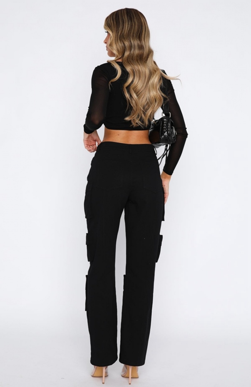 Black White Fox Run Right Back Women's Pants | JXBV-15840