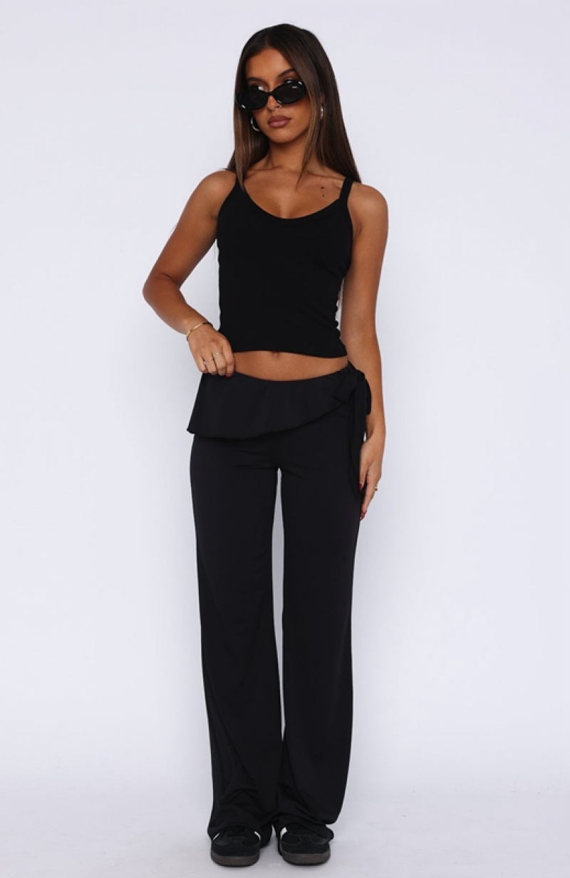 Black White Fox Take Your Time Women's Pants | YAFW-06247