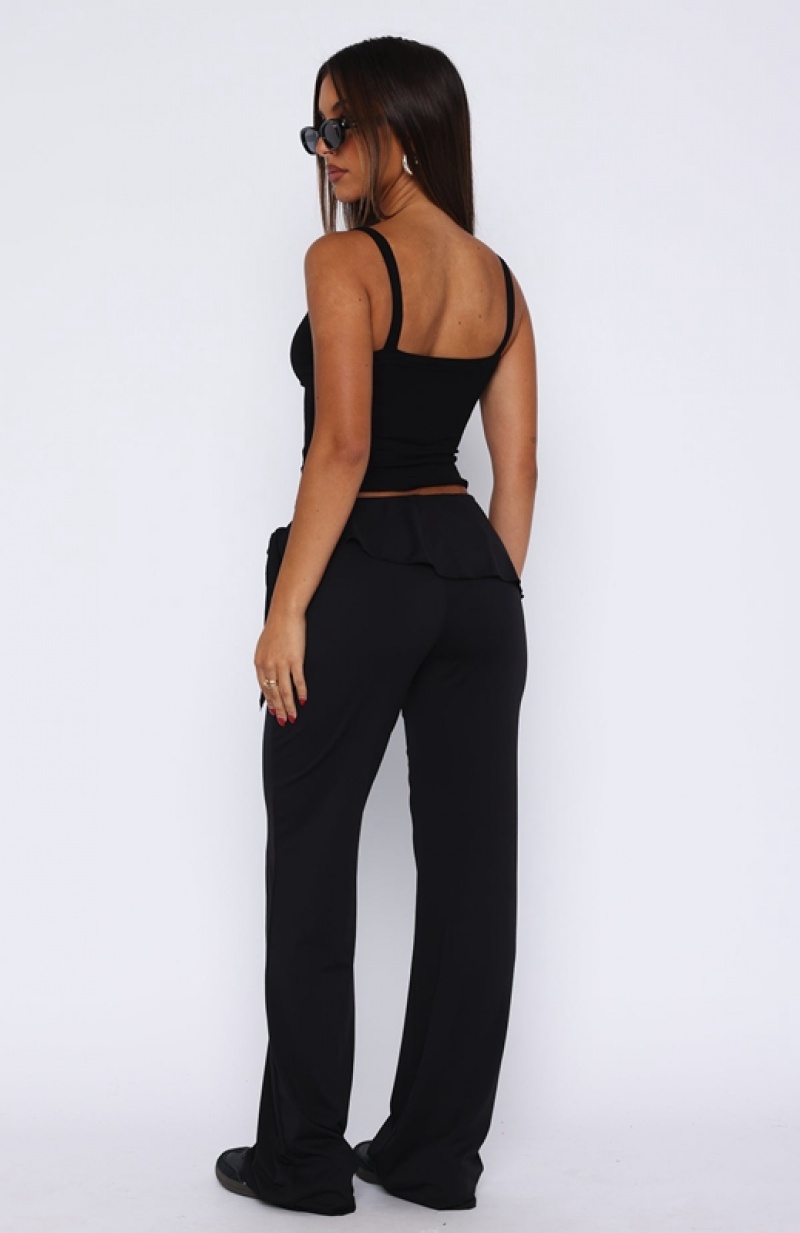 Black White Fox Take Your Time Women's Pants | YAFW-06247