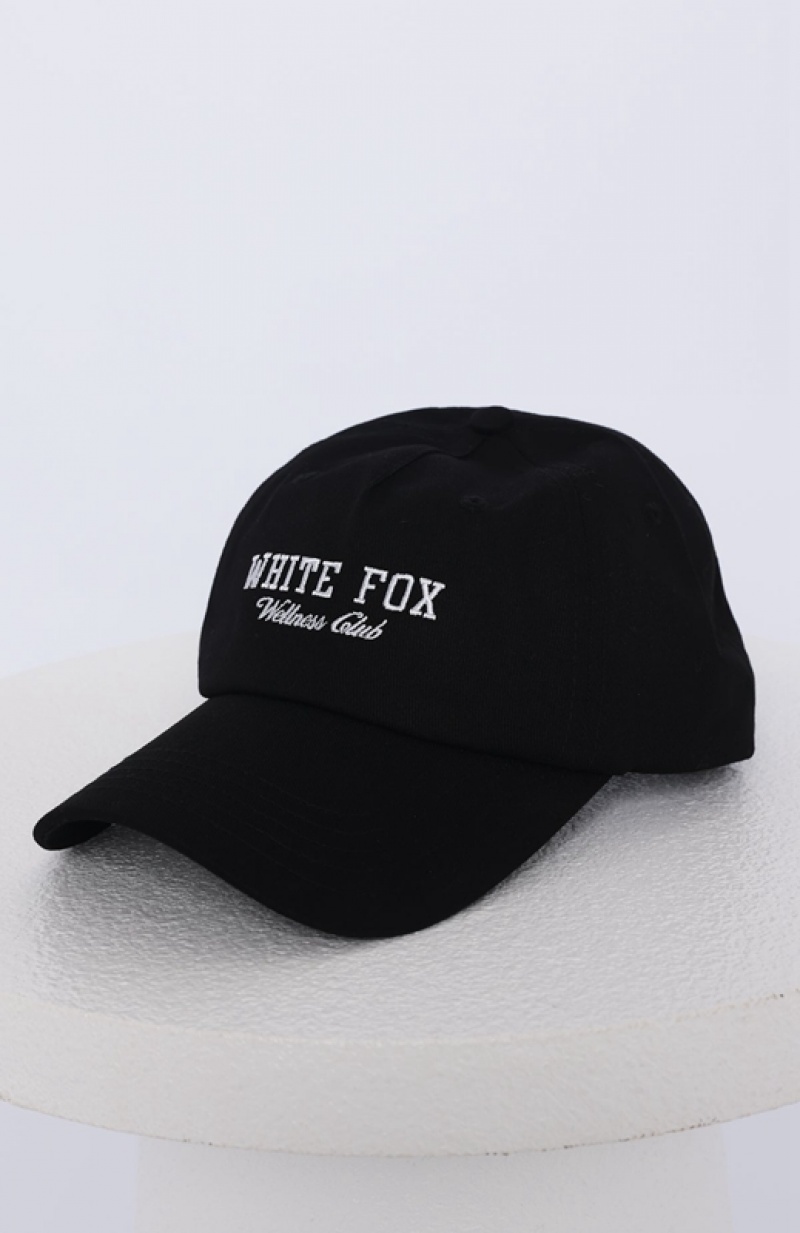 Black White Fox Wellness Club Women's Hats | KIHE-04753