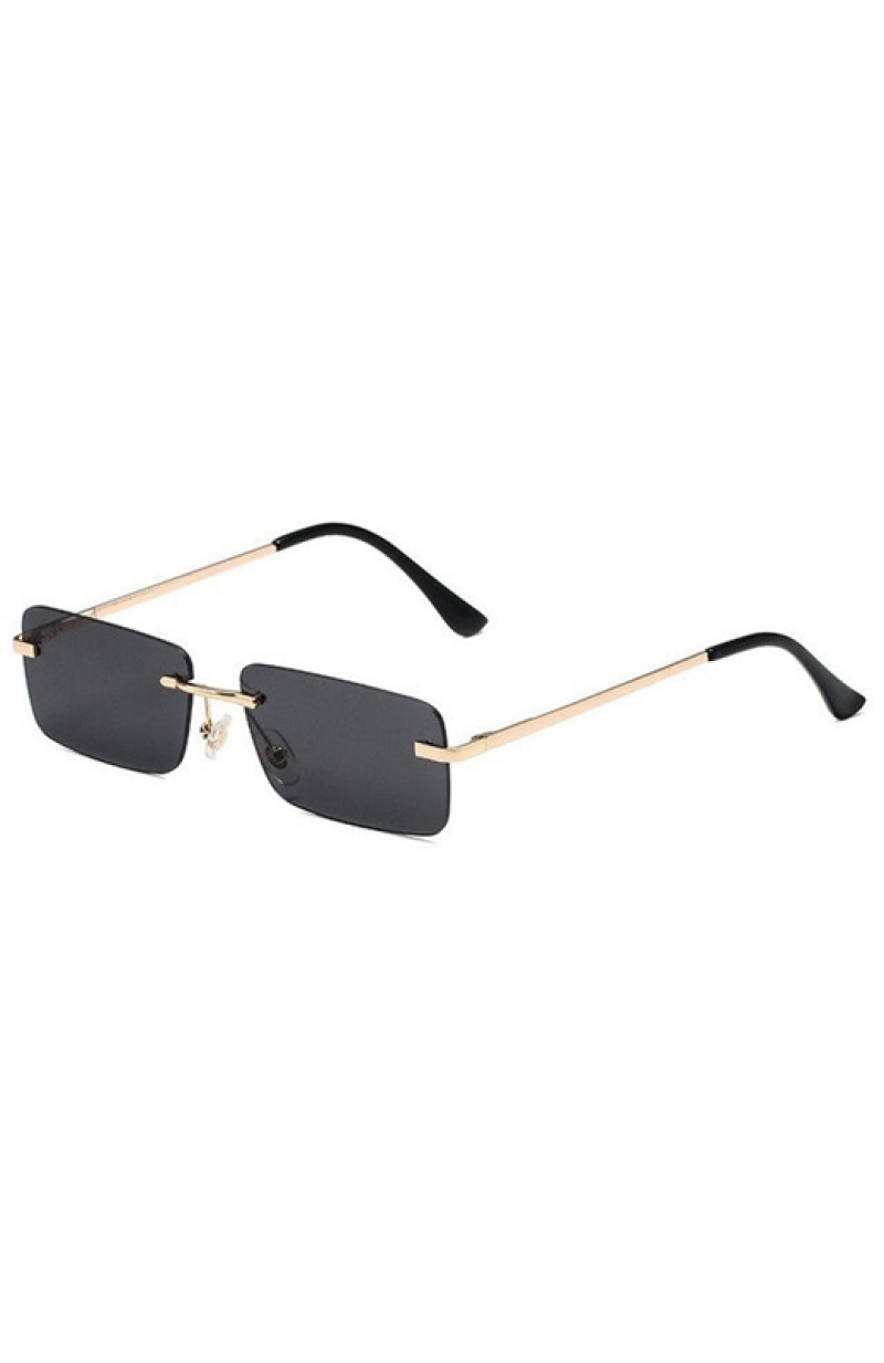 Black / Gold White Fox Mia Women's Sunglasses | LNKA-20657