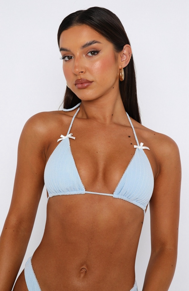 Blue White Fox Cruel Summer Women's Bikini Tops | XCFY-02439