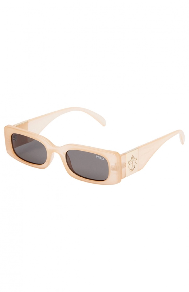 Brown White Fox Milan Women's Sunglasses | WALO-63507