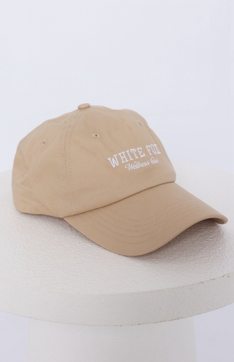 Brown White Fox Wellness Club Women's Hats | GFPW-70968