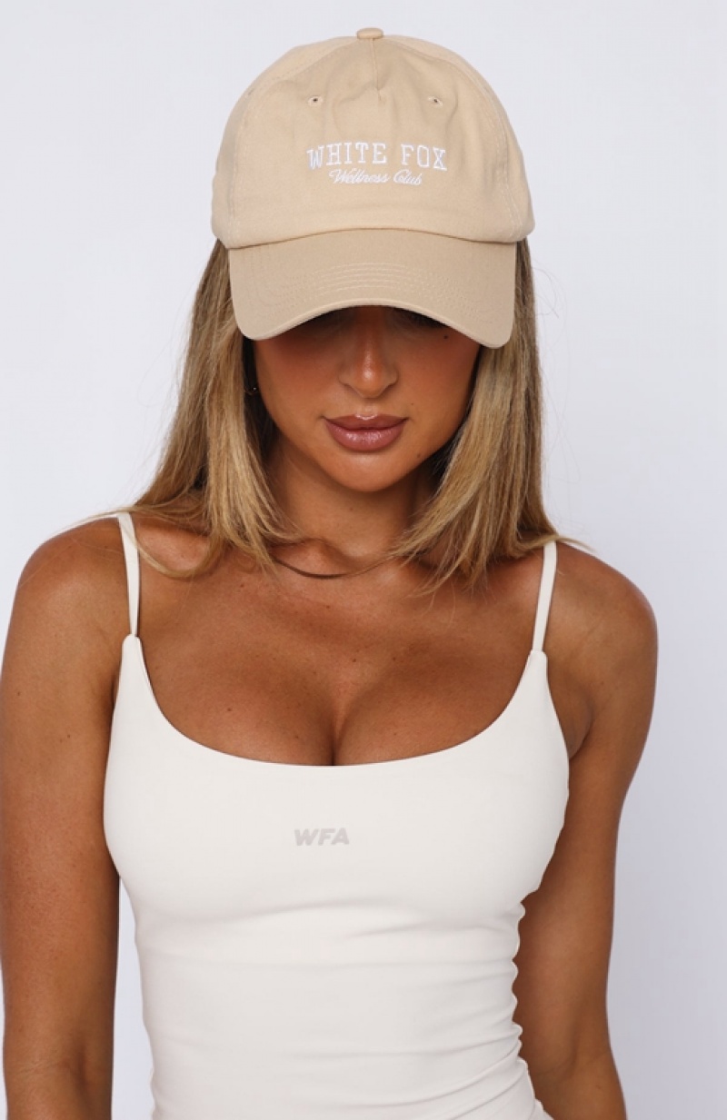 Brown White Fox Wellness Club Women's Hats | GFPW-70968