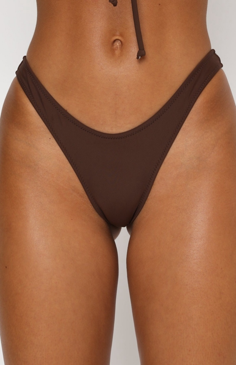 Chocolate White Fox Belmont Women's Bikini Bottoms | RMYU-97126