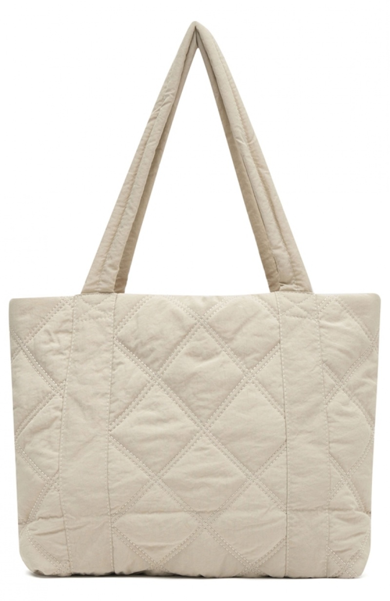 Cream White Fox Chasing Sunsets Women's Tote Bag | JEYG-39857