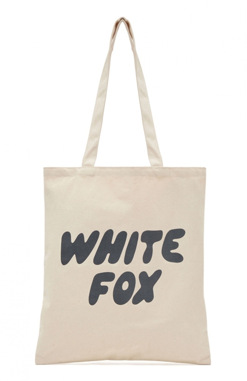 Cream / Grey White Fox Main Moment Women's Tote Bag | TGYM-32097