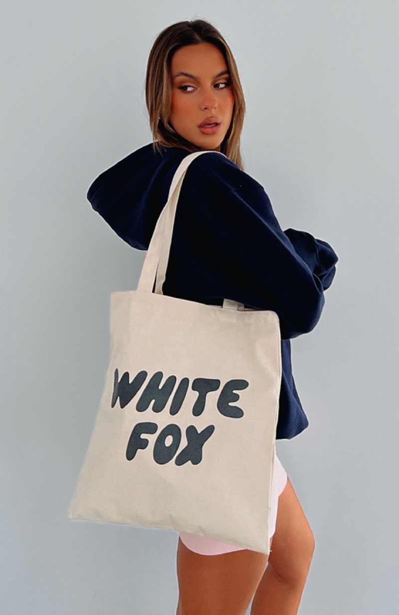 Cream / Grey White Fox Main Moment Women\'s Tote Bag | TGYM-32097