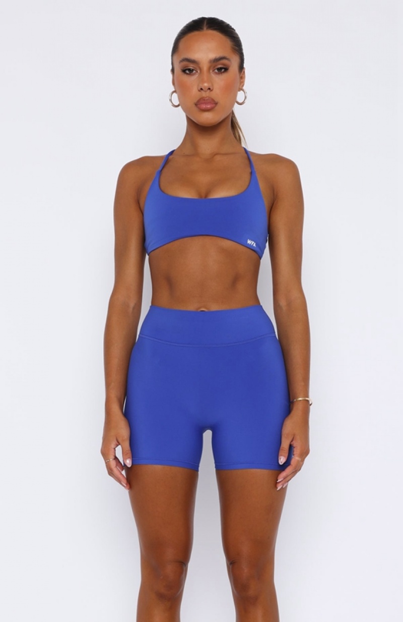 Deep Blue White Fox She's Healthy Women's Sports Bra | FYPE-16745