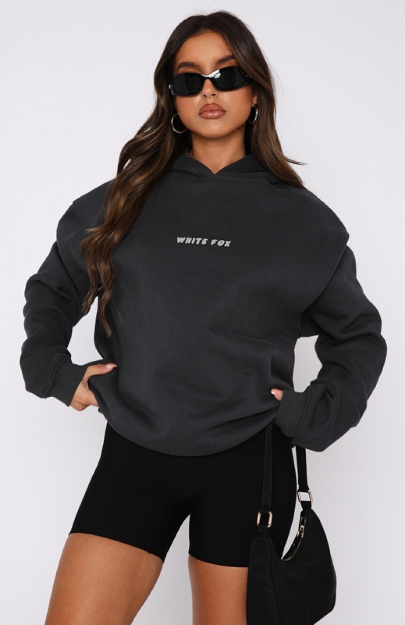 Grey White Fox Leisure Series Oversized Women's Hoodie | OKVG-24678