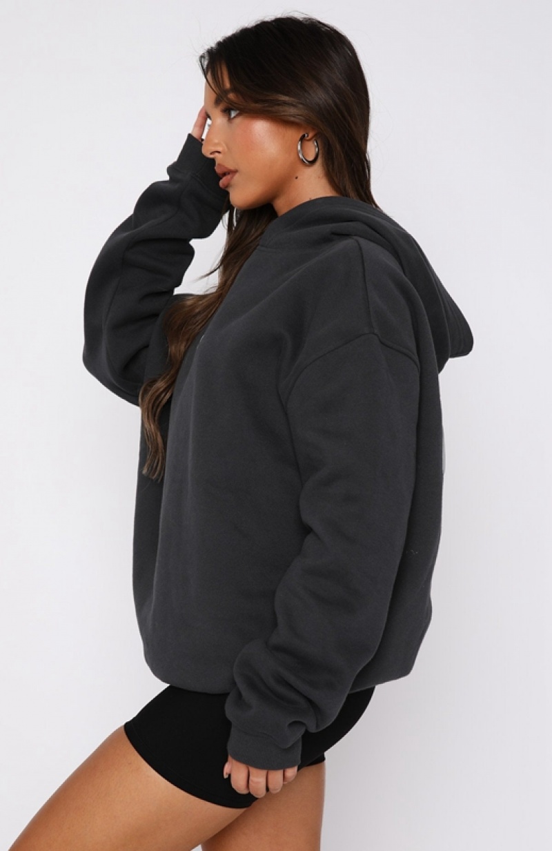 Grey White Fox Leisure Series Oversized Women's Hoodie | OKVG-24678