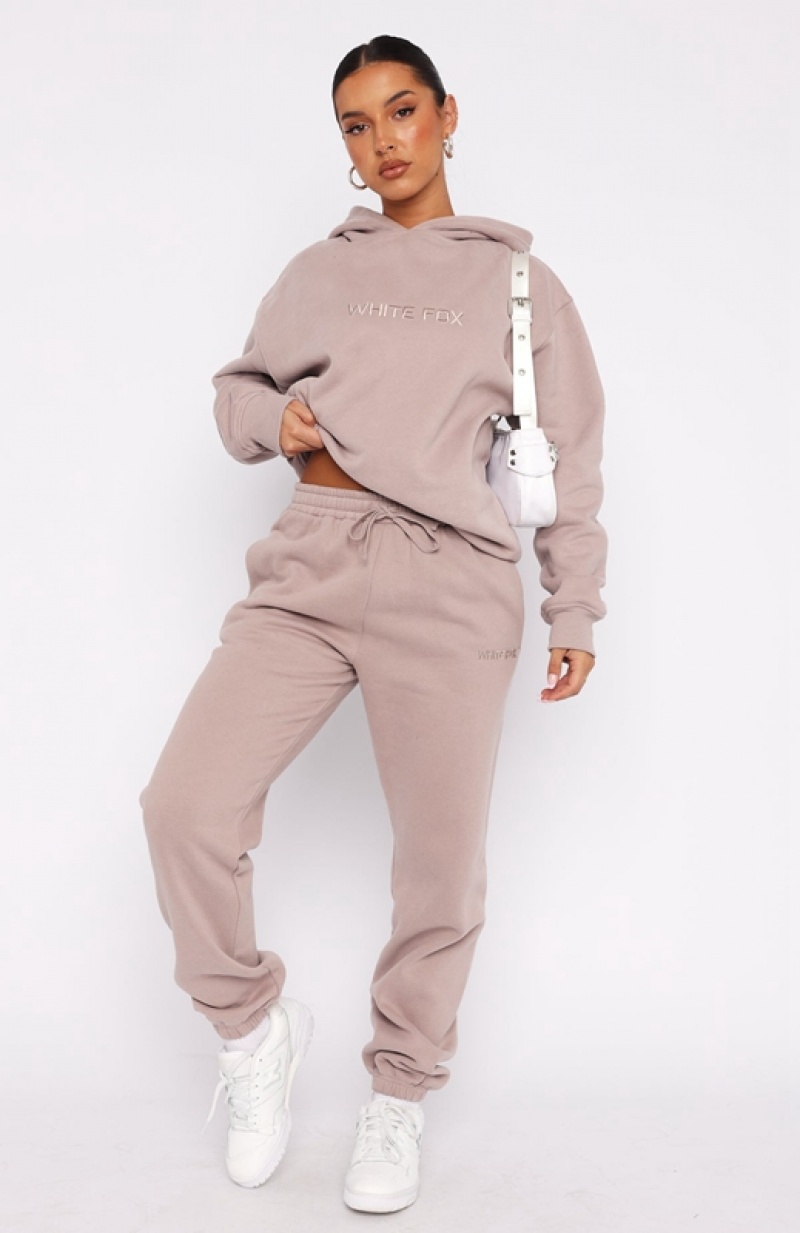 Grey White Fox Stay Lifted Women's Sweatpants | FCWB-05264