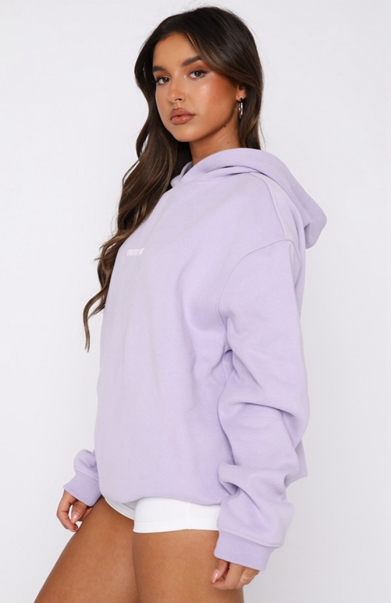 Lavender White Fox Leisure Series Oversized Women's Hoodie | HBSF-21568