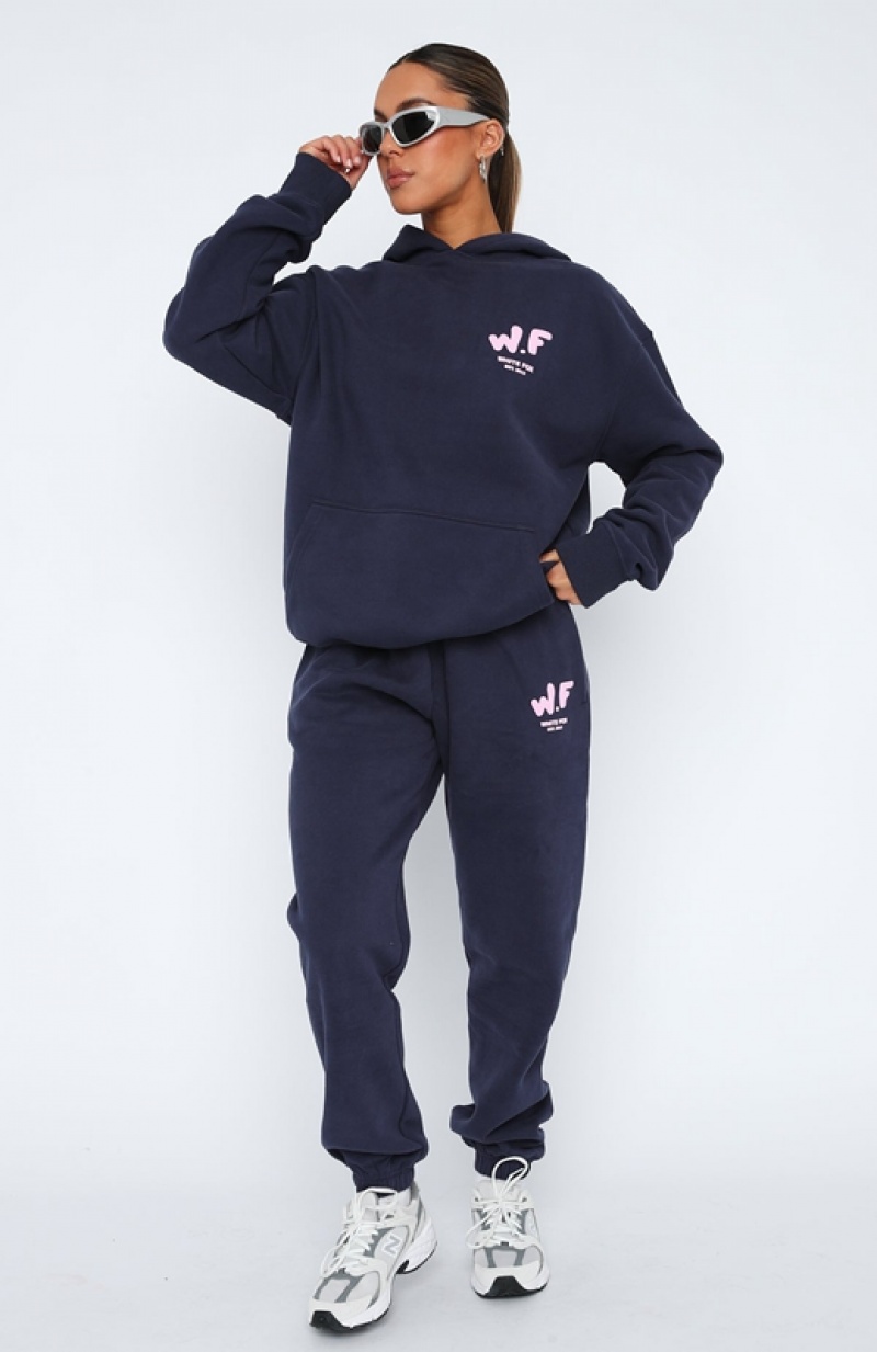 Navy White Fox The New Standard Women's Sweatpants | VJLX-40831