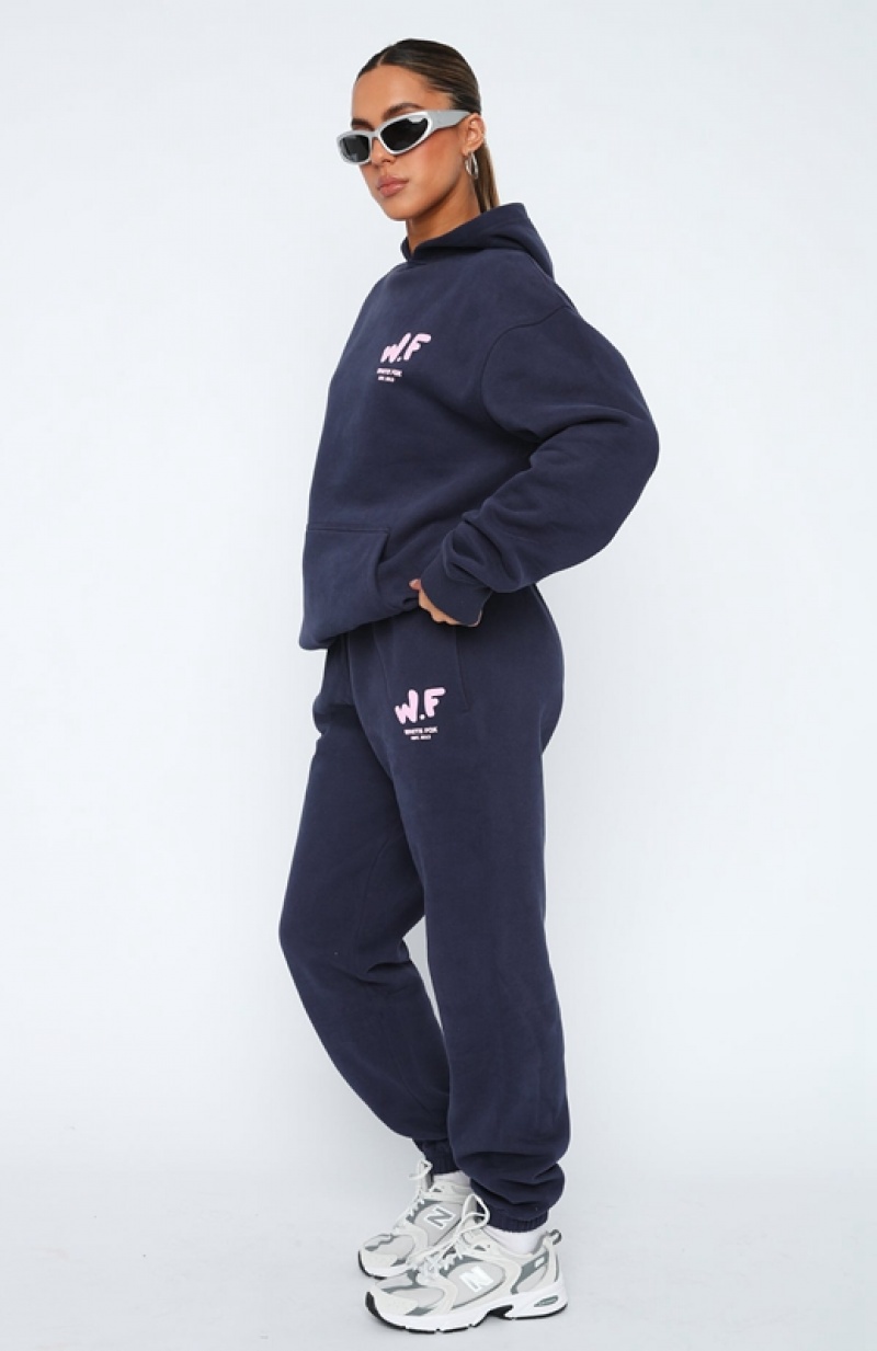 Navy White Fox The New Standard Women's Sweatpants | VJLX-40831