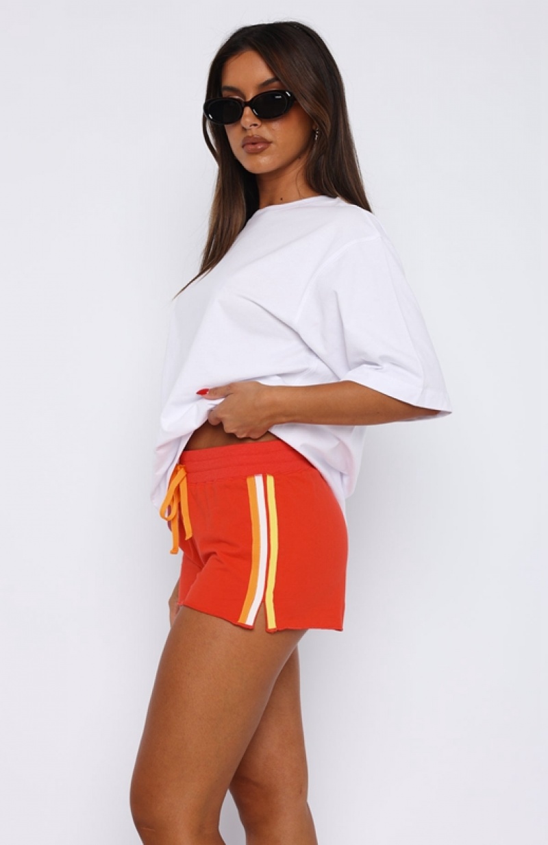 Orange White Fox All My Energy Women's Shorts | RZAI-56238