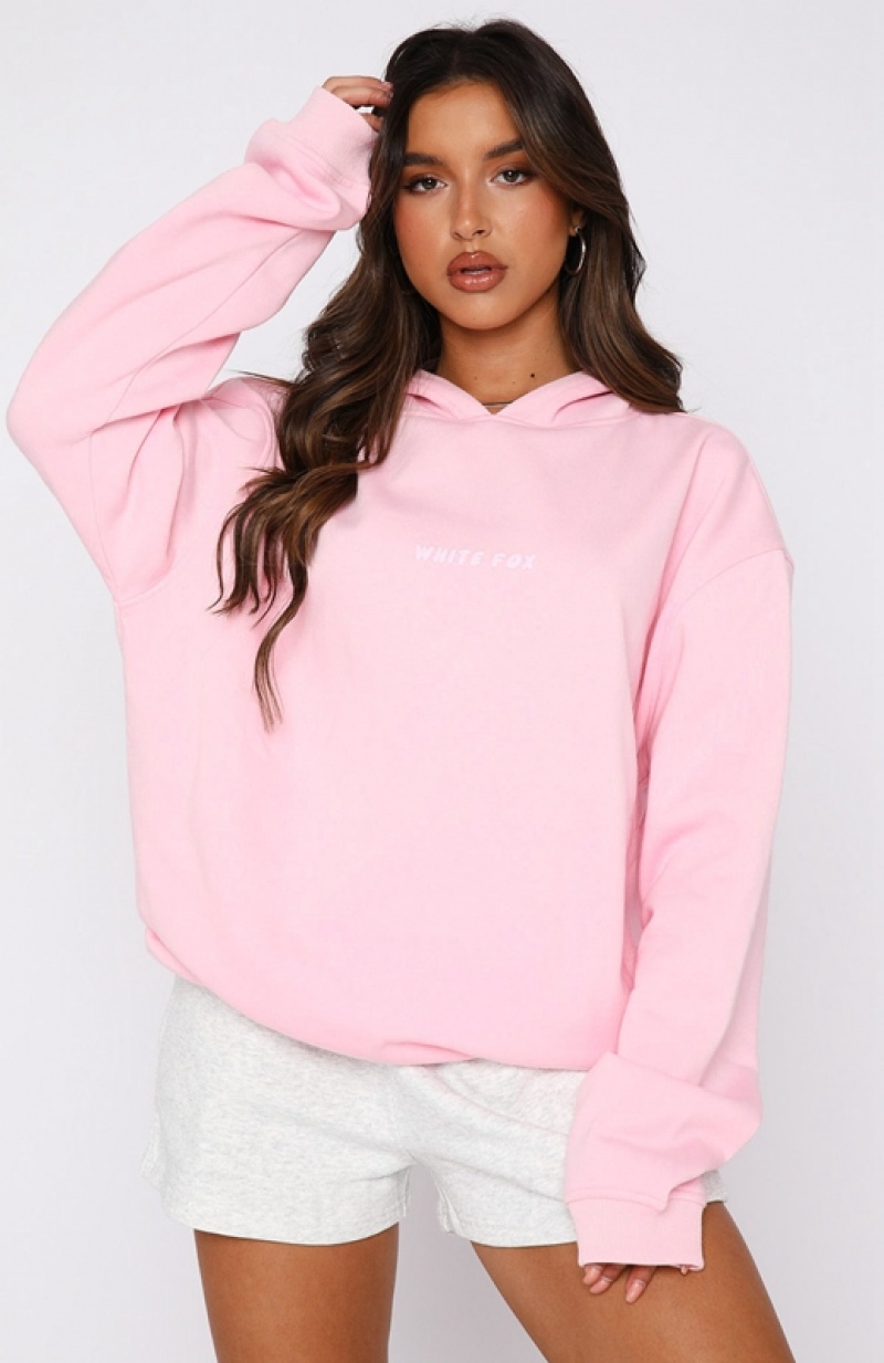 Pink White Fox Leisure Series Oversized Women's Hoodie | TXPN-50214