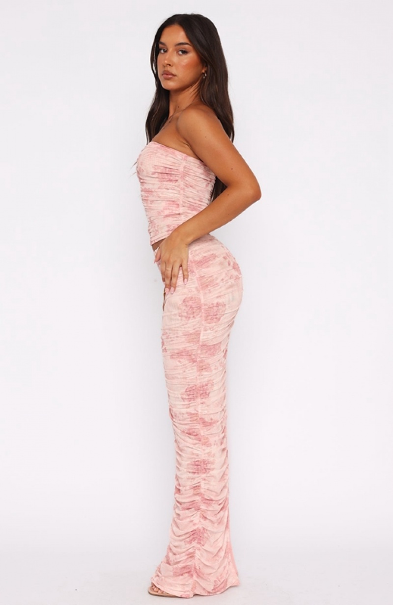 Pink White Fox True To Self Maxi Women's Skirts | ULXP-18459