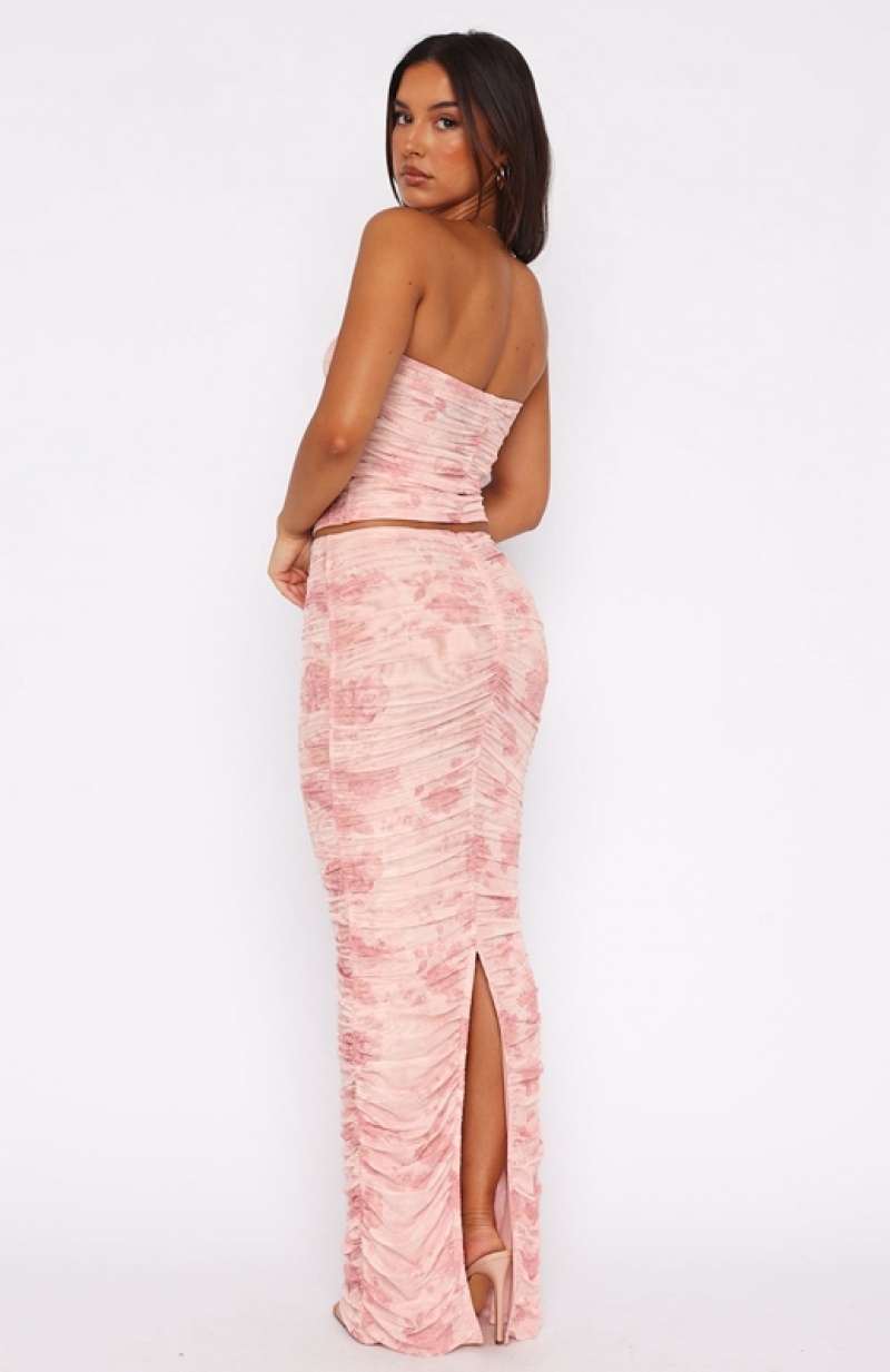 Pink White Fox True To Self Maxi Women's Skirts | ULXP-18459