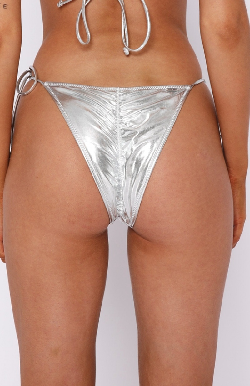 Silver White Fox La Joya Women's Bikini Bottoms | JTMP-81329